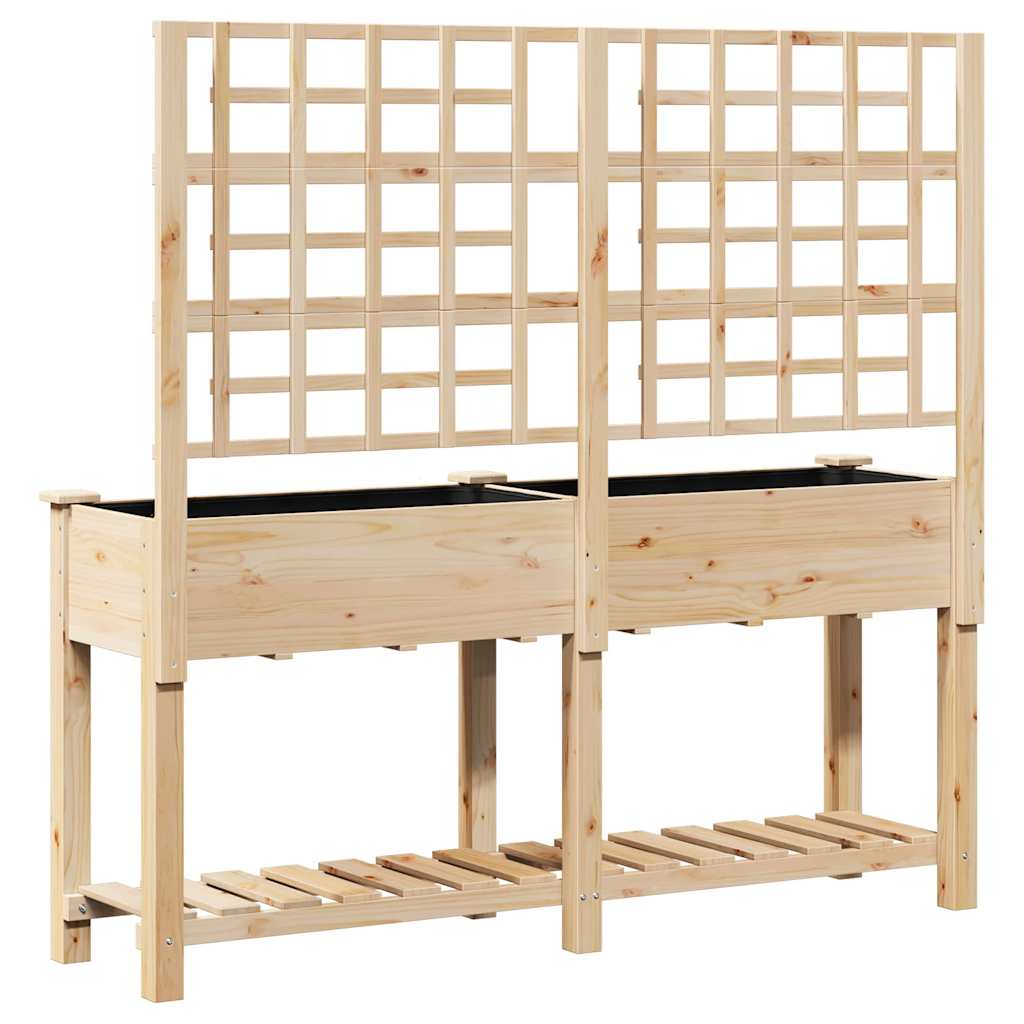 Sodo vazonas Smėlio 161 x 46 x 152,5 cm Kietasis pušinis medis