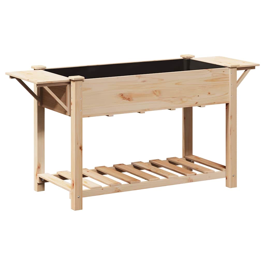 Sodo vazonas Smėlio 155 x 59 x 76,5 cm Kietasis pušinis medis