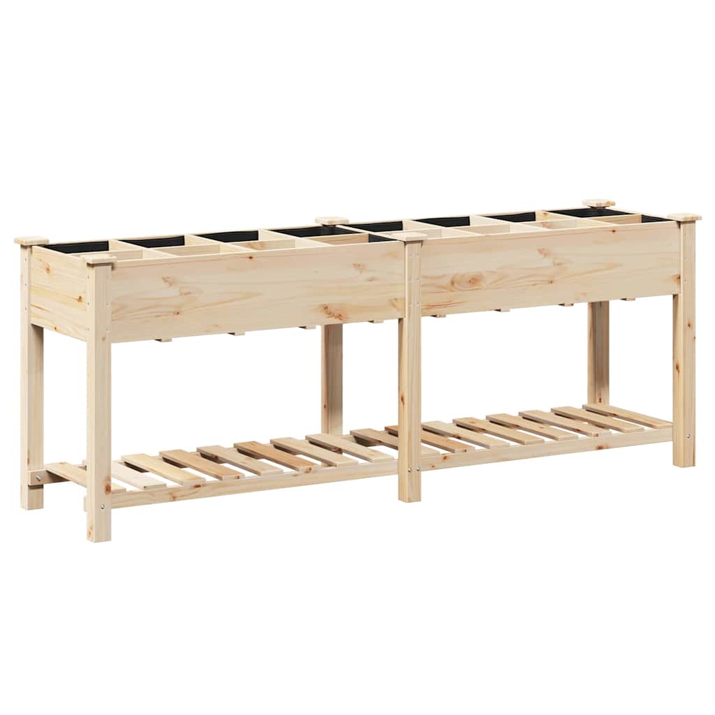 Sodo vazonas Smėlio 203,5 x 53 x 76,5 cm Kietasis pušinis medis