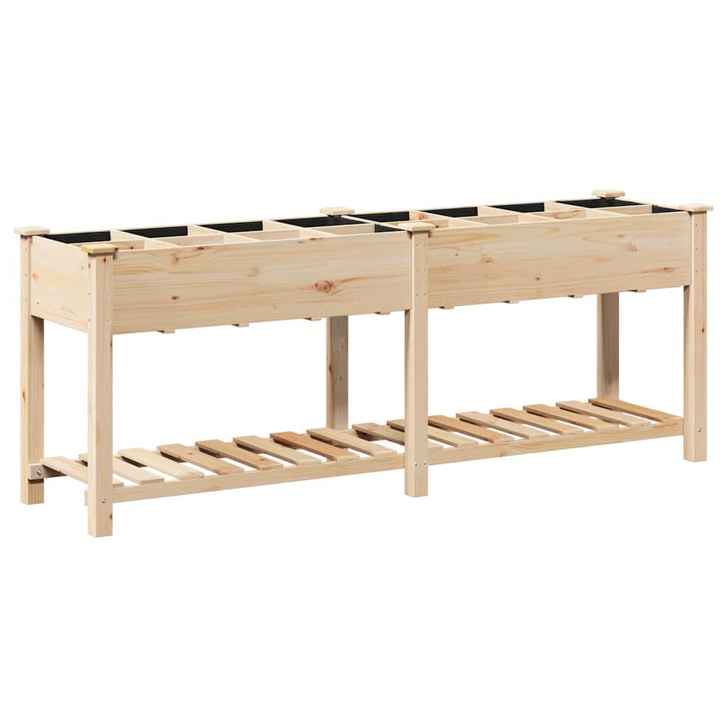Sodo vazonas Smėlio 203,5 x 53 x 76,5 cm Kietasis pušinis medis