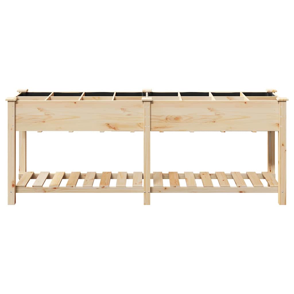 Sodo vazonas Smėlio 203,5 x 53 x 76,5 cm Kietasis pušinis medis