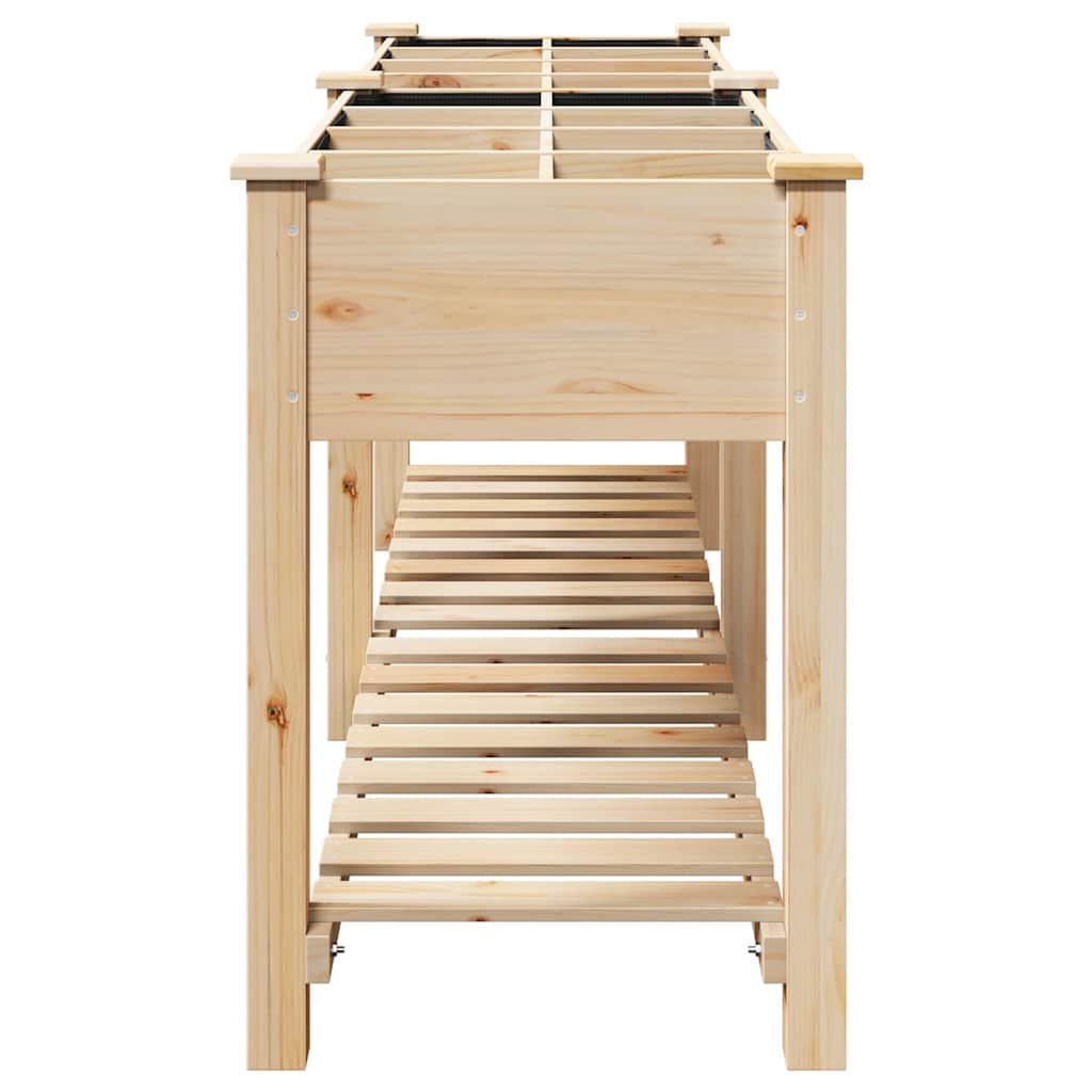 Sodo vazonas Smėlio 203,5 x 53 x 76,5 cm Kietasis pušinis medis