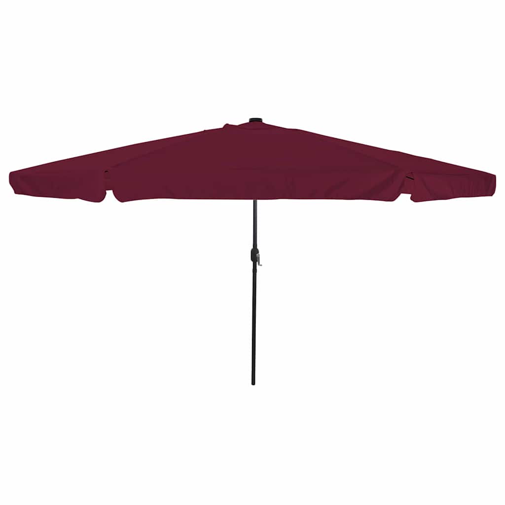 Sodas Skėtis su LED Šviesomis ø395x245 cm Bordo Raudona