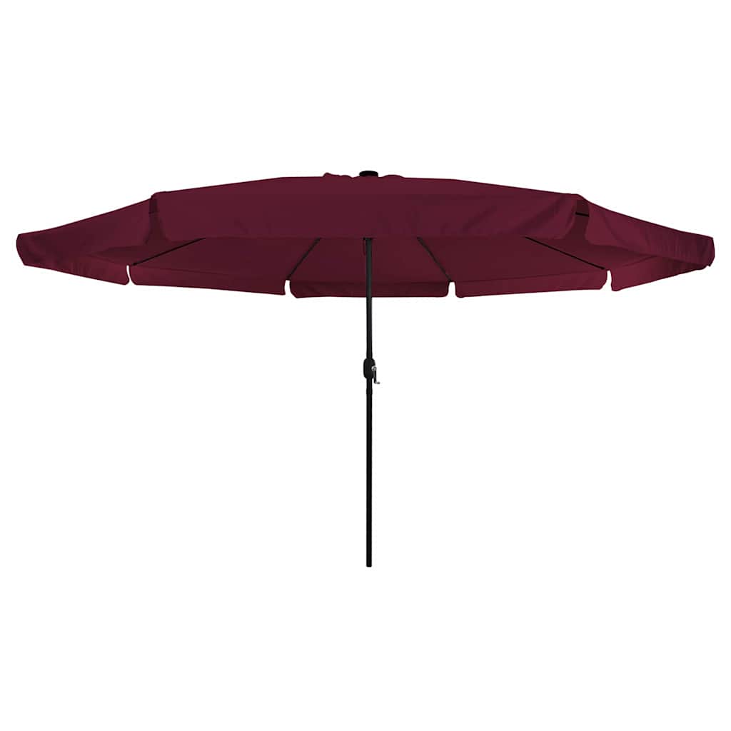 Sodas Skėtis su LED Šviesomis ø395x245 cm Bordo Raudona