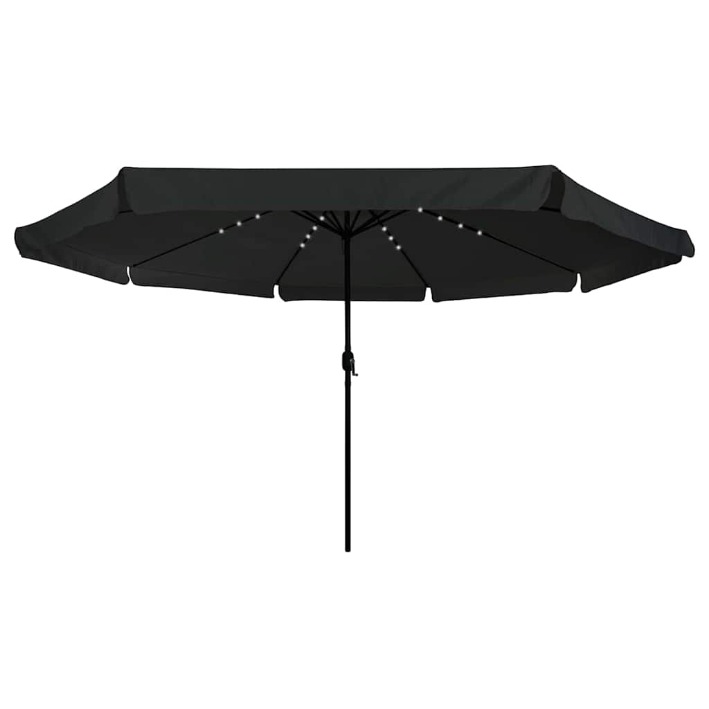 Sodo skėtis su LED lemputėm ø395x245 cm juodas