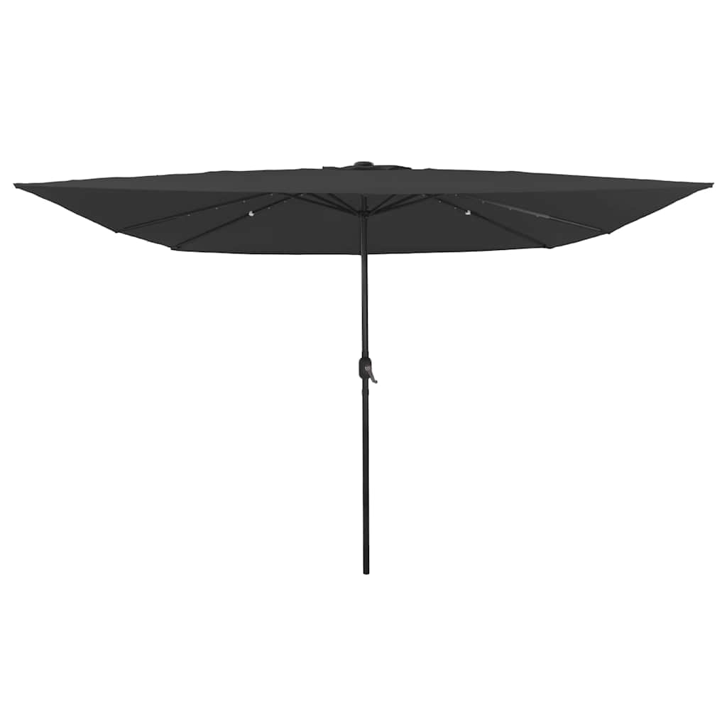 Kvadratinis Sodo Parasolė su LED Žiburiais 295x245 cm Antracito