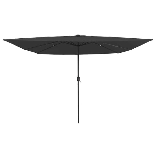 Kvadratinis Sodo Parasolė su LED Žiburiais 295x245 cm Antracito