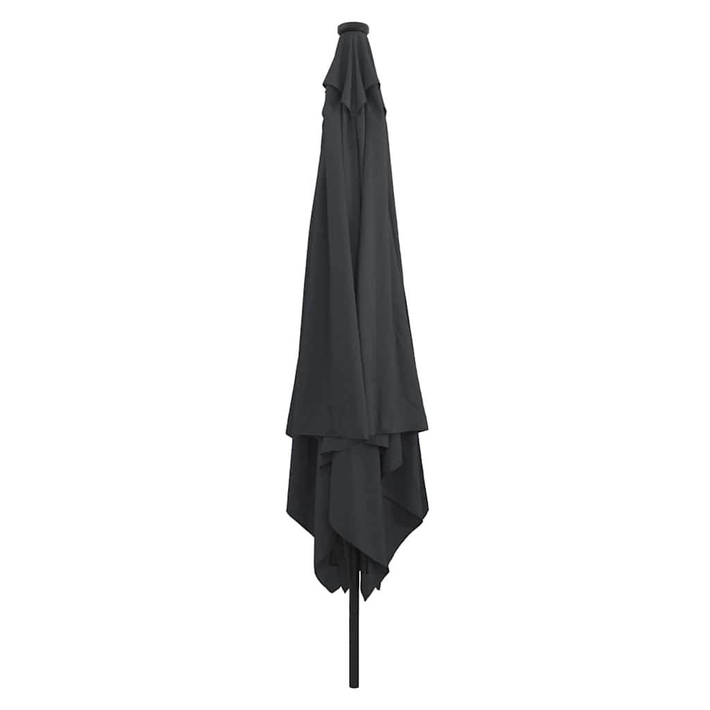 Kvadratinis Sodo Parasolė su LED Žiburiais 295x245 cm Antracito