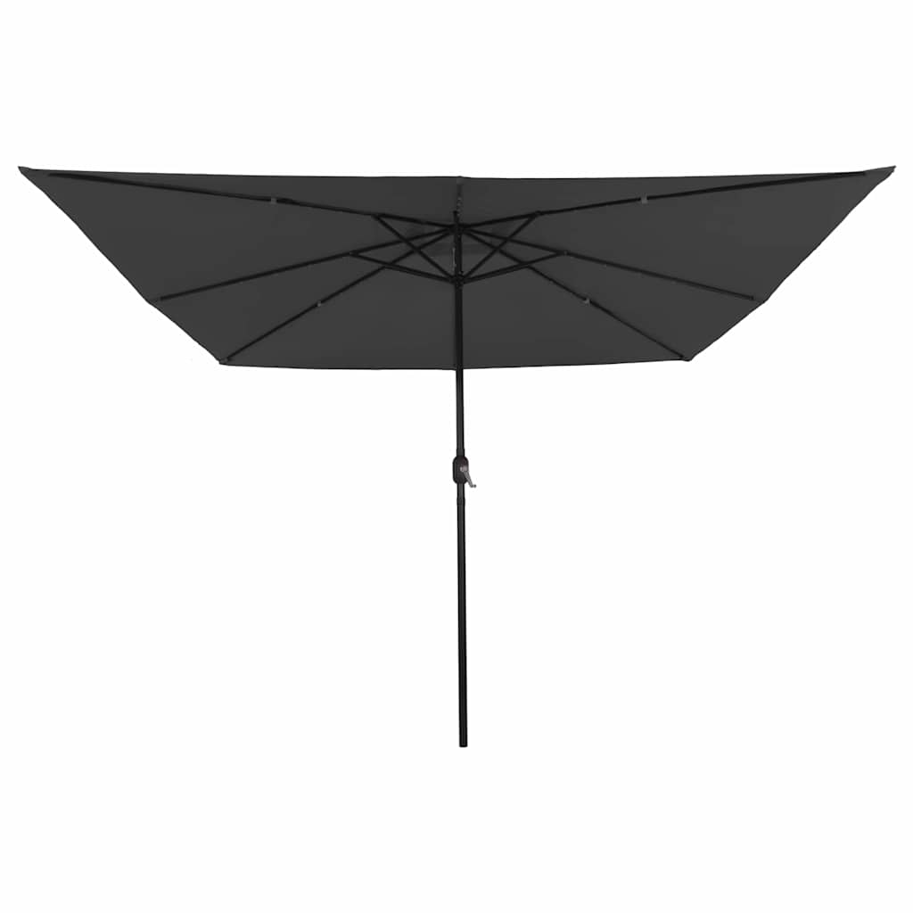 Kvadratinis Sodo Parasolė su LED Žiburiais 295x245 cm Antracito