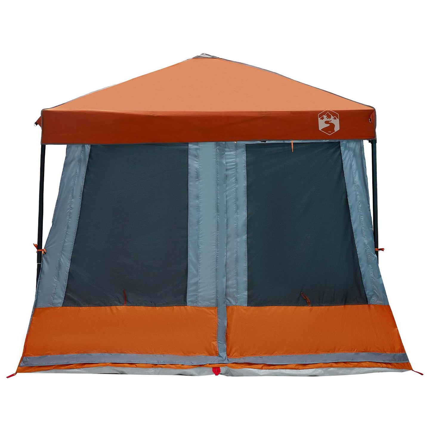Kempingo Palapinių Komplektas su stogu 2 pcs Pilka ir oranžinė