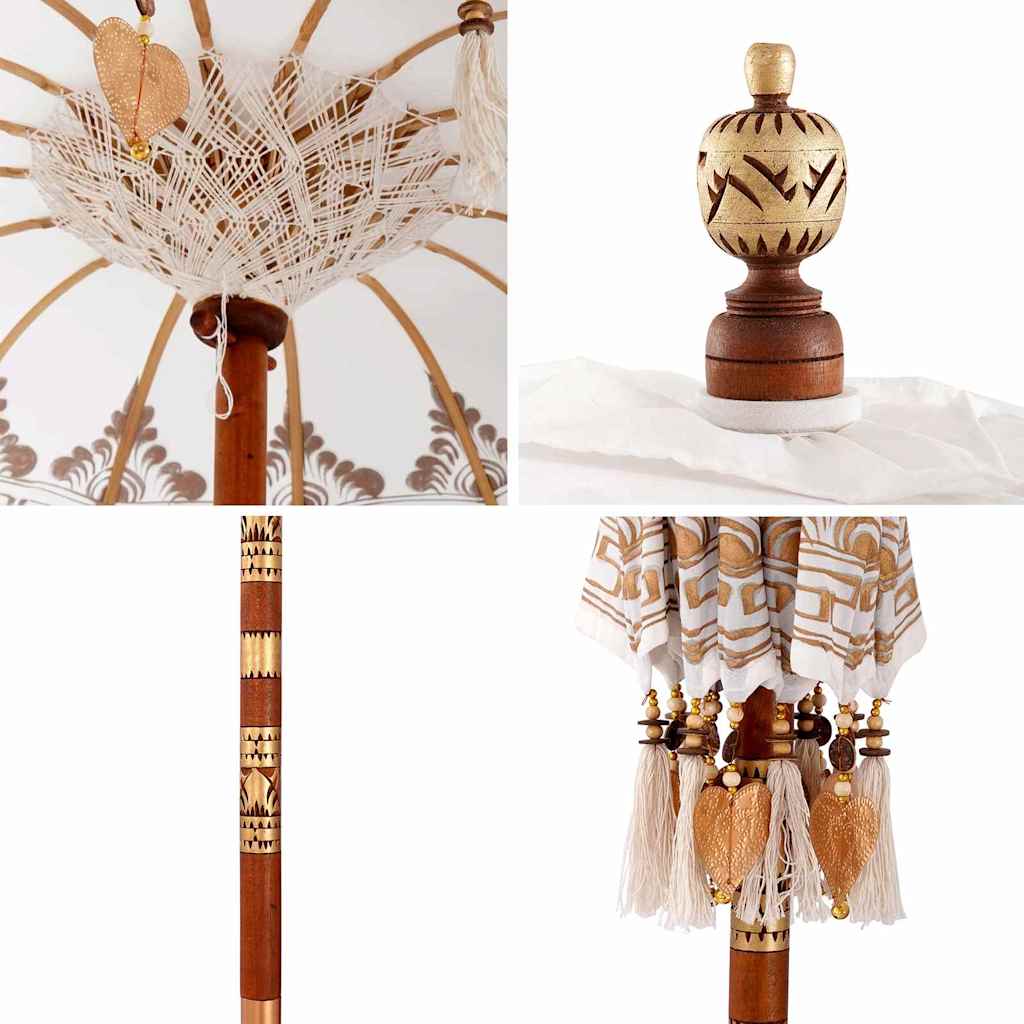 Balinės skėtis Kreminė 95 x 95 x 260 cm