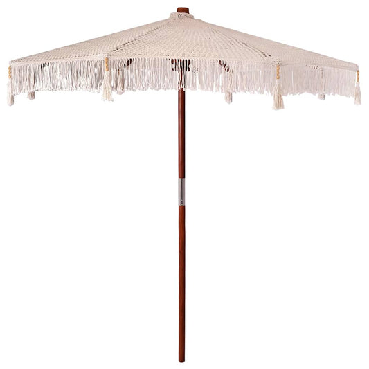 Skėtis nuo saulės Kreminė x 250 cm Medvilnė ir kietas medis