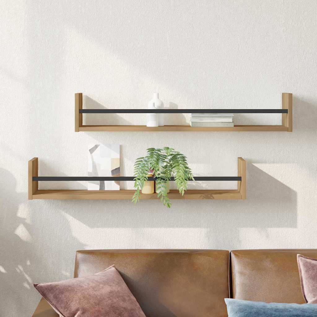 Sieninė lentyna 2 pcs artisano ąžuolo 80 x 16 x 14 cm