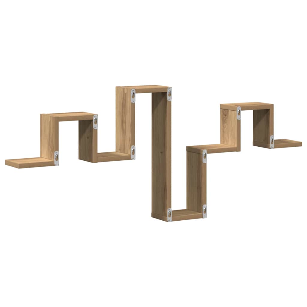 Sieninė lentyna su lentyna artisano ąžuolo 104,5 x 10 x 43 cm