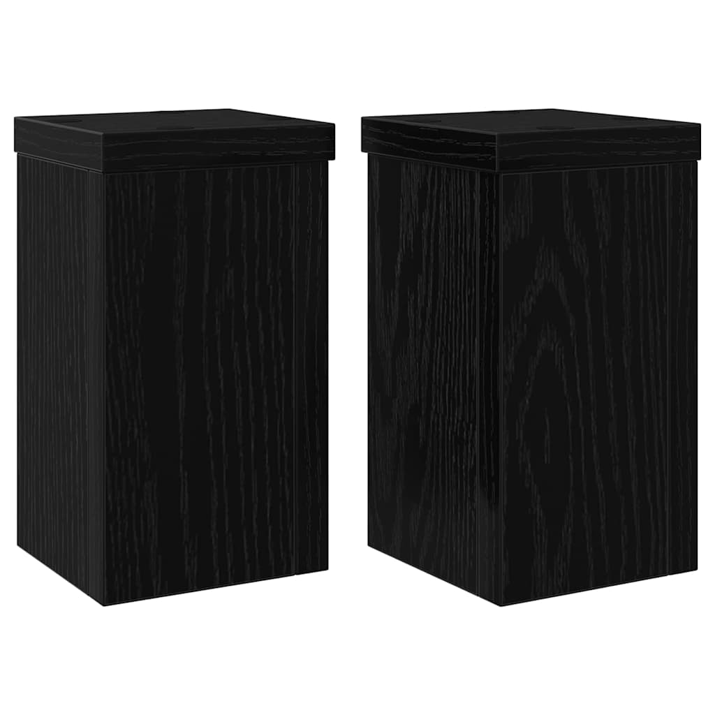 Augalų stovas 2 pcs juoda ąžuolo 10 x 10 x 18 cm