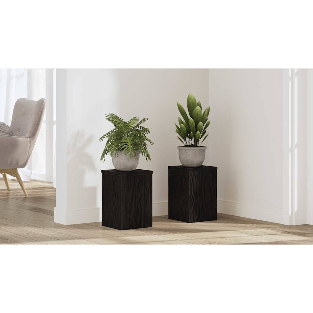 Augalų stovas 2 pcs juoda ąžuolo 20 x 20 x 30 cm