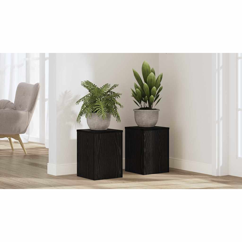 Augalų stovas 2 pcs juoda ąžuolo 25 x 25 x 35 cm