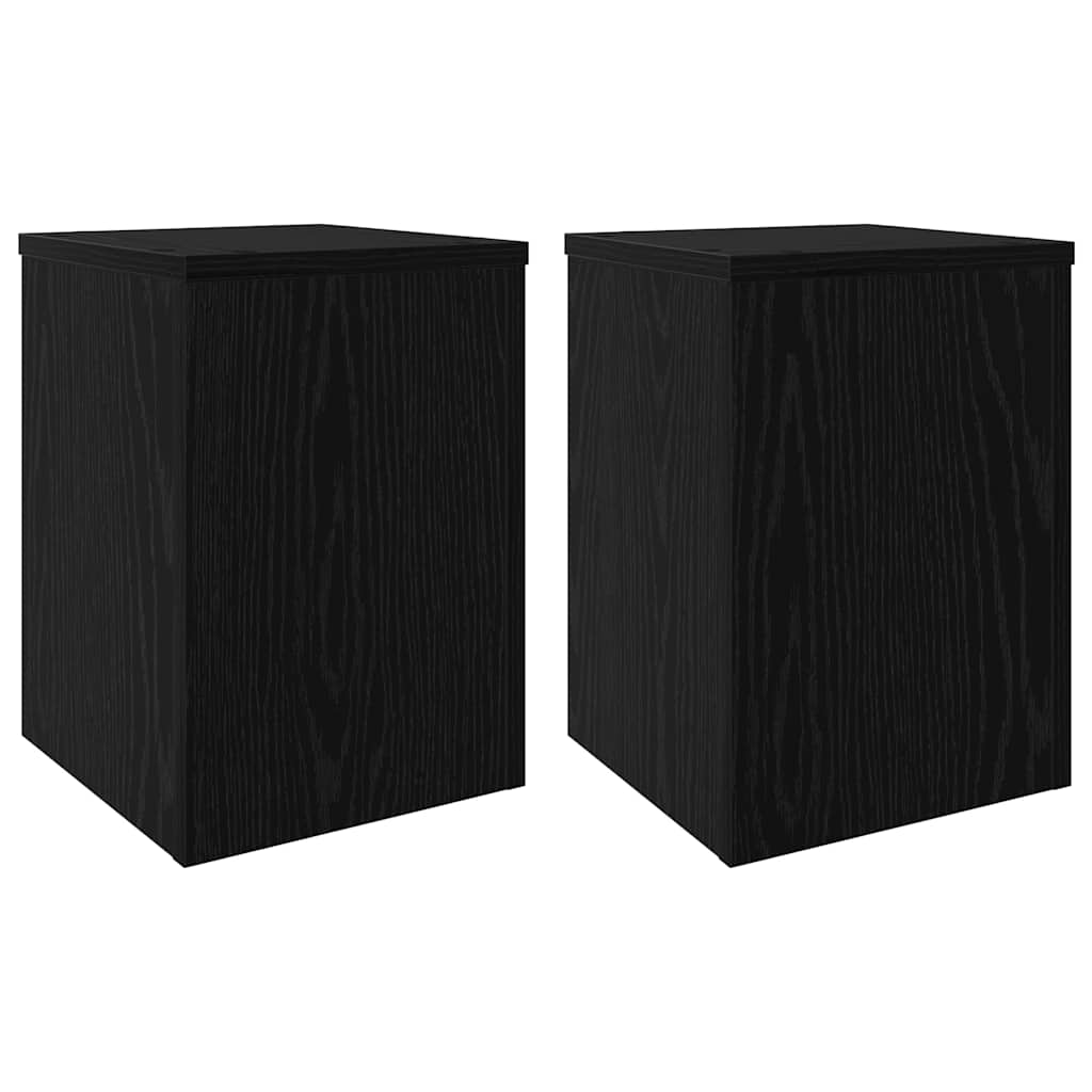 Augalų stovas 2 pcs juoda ąžuolo 25 x 25 x 35 cm