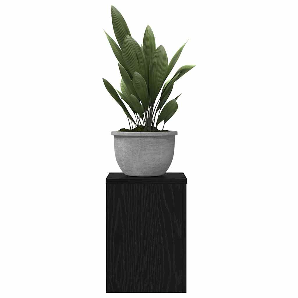 Augalų stovas 2 pcs juoda ąžuolo 25 x 25 x 35 cm