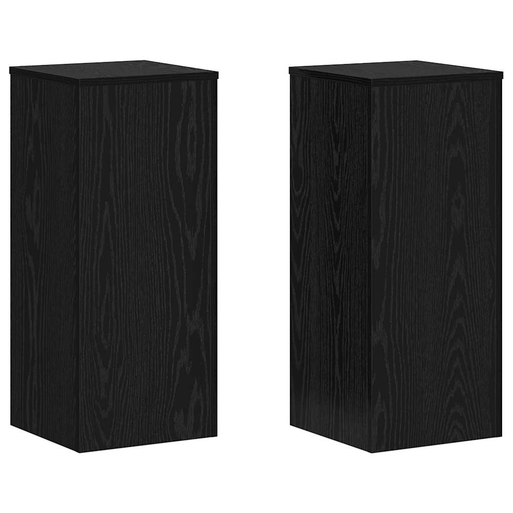 Augalų stovas 2 pcs juoda ąžuolo 30 x 30 x 70 cm