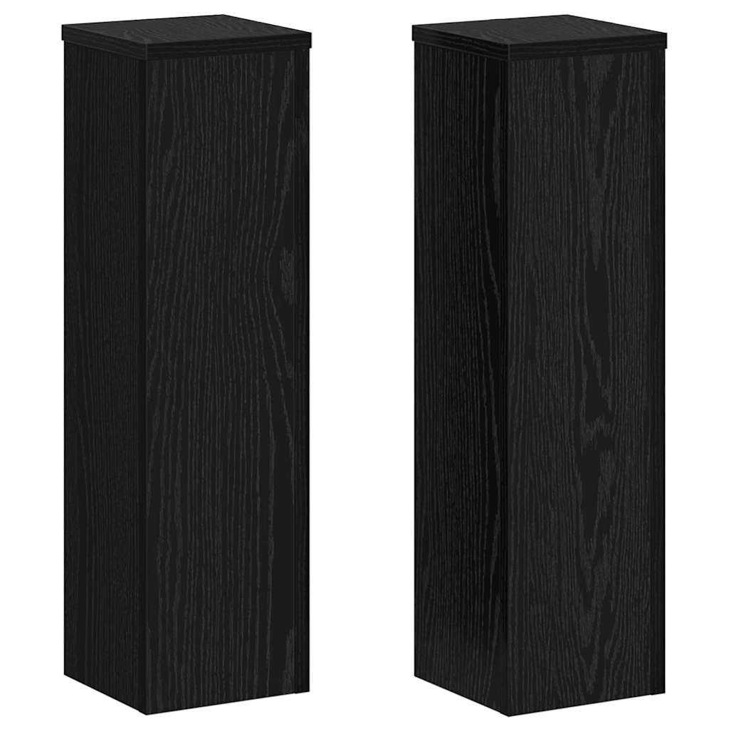 Augalų stovas 2 pcs juoda ąžuolo 17 x 17 x 60 cm