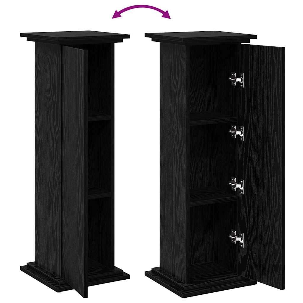 Stendas Juodas ąžuolas 31 x 30 x 90 cm Apdirbta mediena