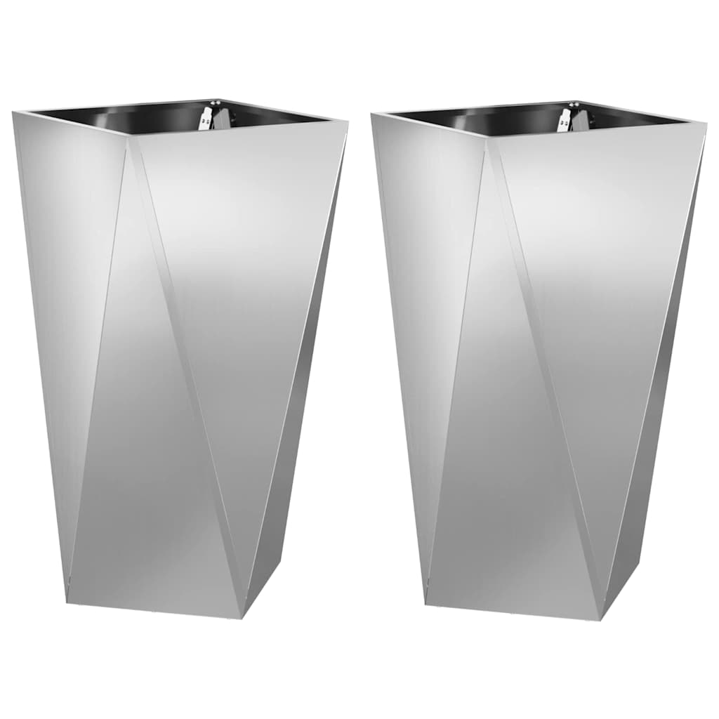 Lovelis 2 pcs Sidabro 40 x 40 x 75 cm Cinkuota plienas