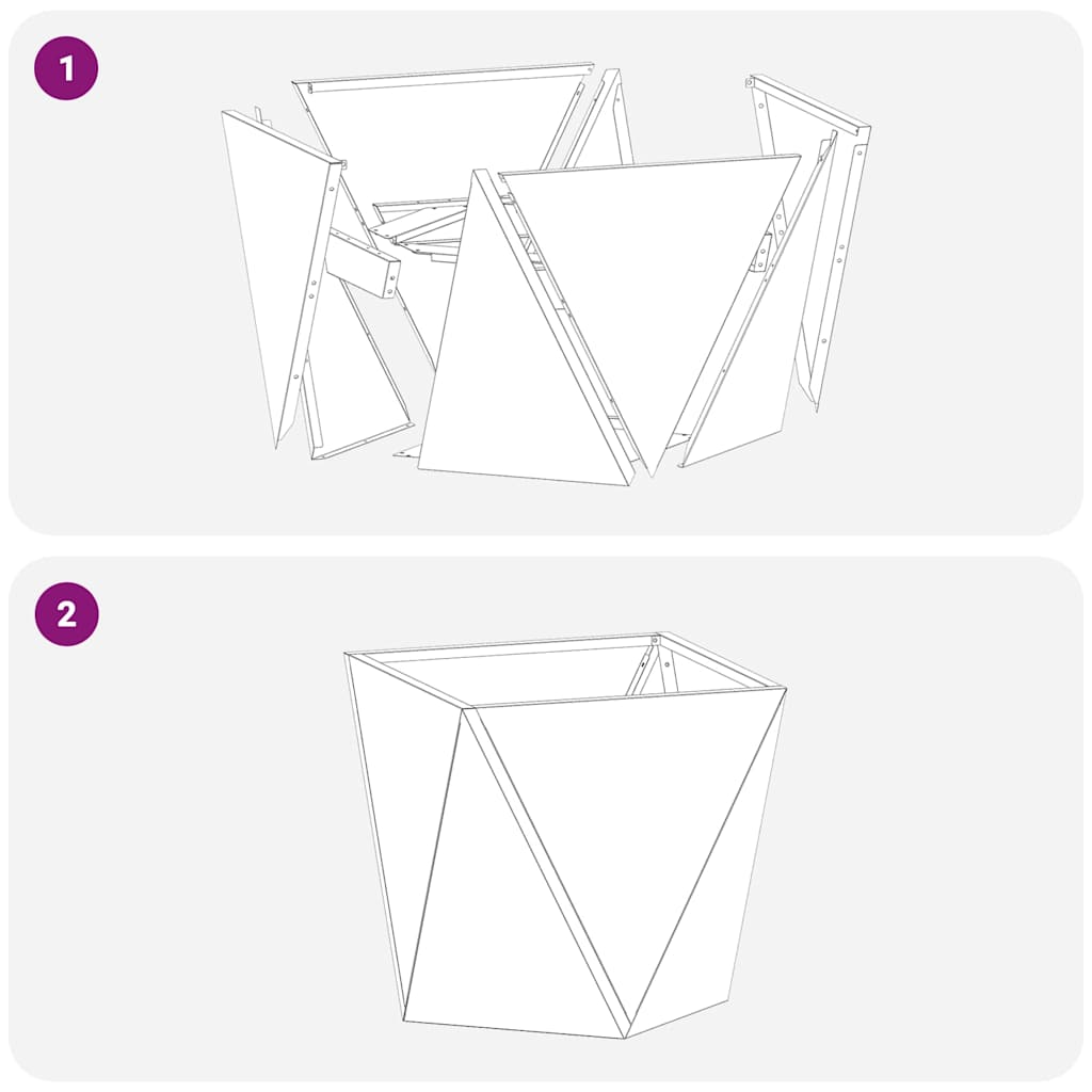 Lovelis 2 pcs Antracitas 30 x 30 x 30 cm Plienas