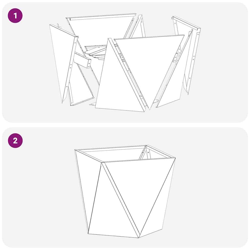 Lovelis 2 pcs Antracitas 40 x 40 x 40 cm Plienas