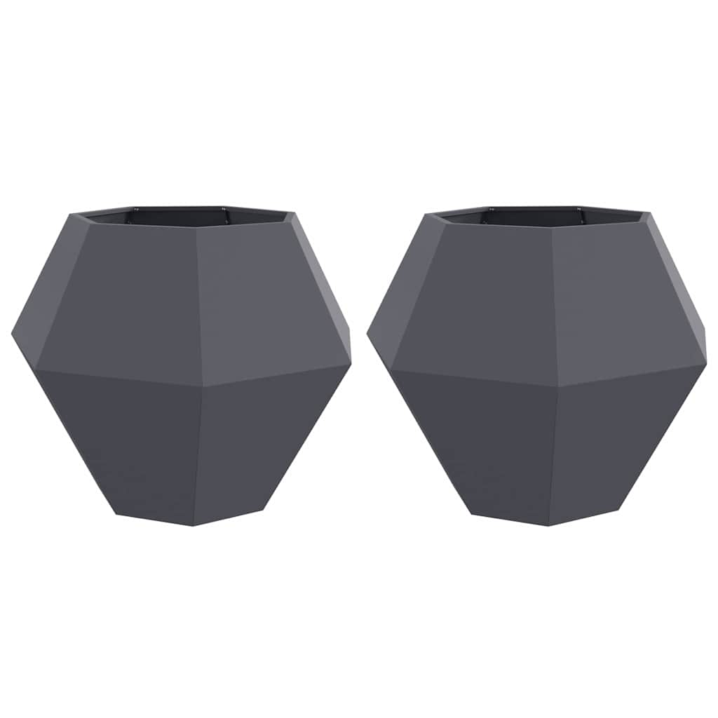 Lovelis 2 pcs Antracitas 100 x 100 x 80 cm Plienas