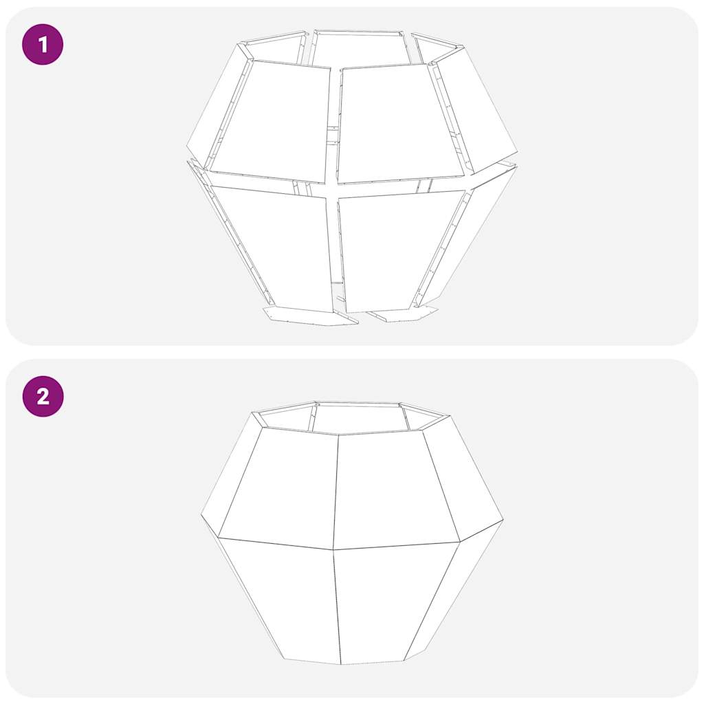 Lovelis 2 pcs Sidabro 100 x 100 x 80 cm Cinkuota plienas