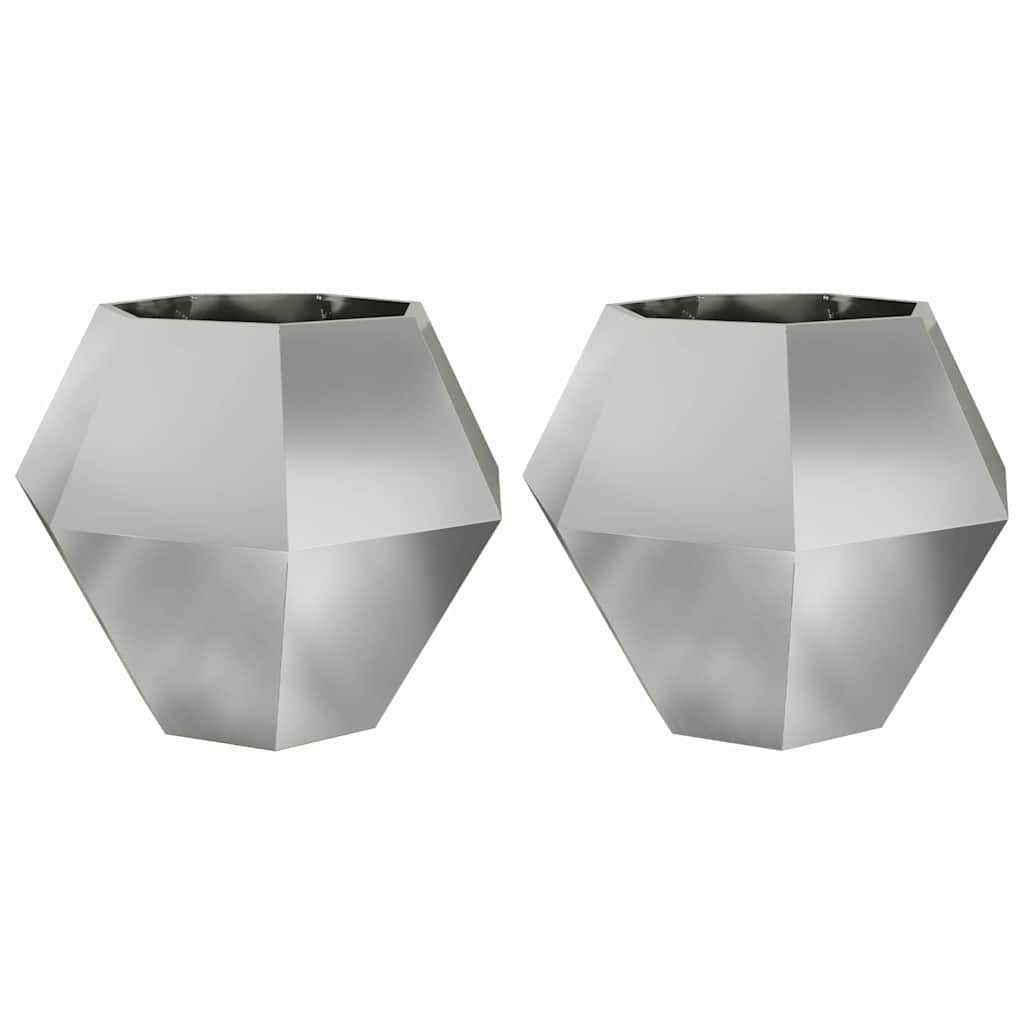Lovelis 2 pcs Sidabro 100 x 100 x 80 cm Cinkuota plienas