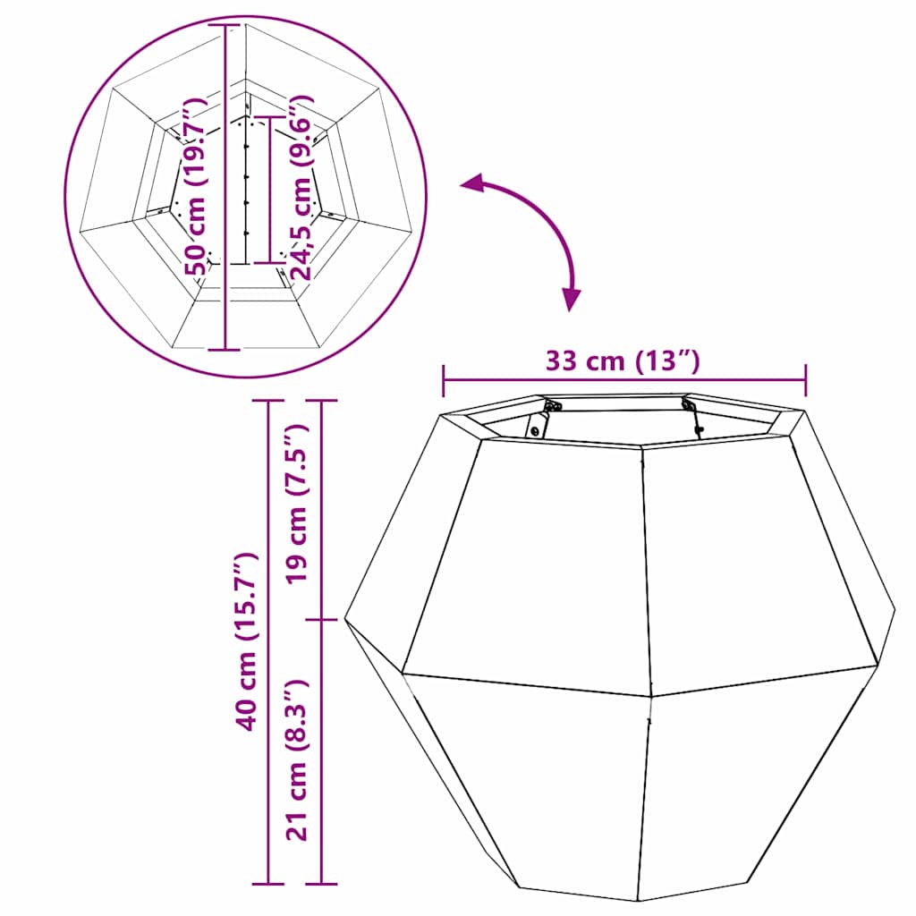 Lovelis 2 pcs Sidabro 50 x 50 x 40 cm Cinkuota plienas