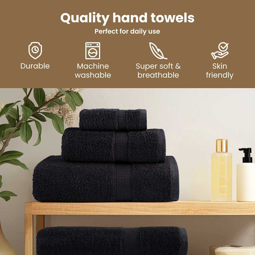 Svečių Rankšluostis SOLUND 50 pcs Juoda 50 x 100 cm 550 gsm