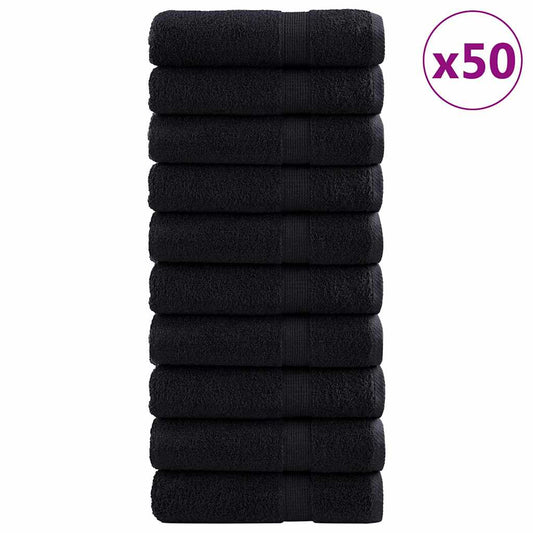 Svečių Rankšluostis SOLUND 50 pcs Juoda 50 x 100 cm 550 gsm