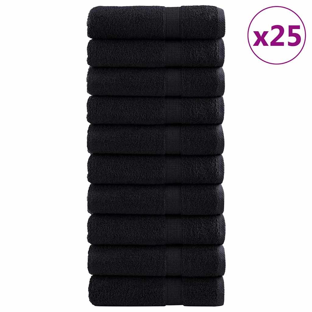 Svečių Rankšluostis SOLUND 25 pcs Juoda 70 x 140 cm 550 gsm