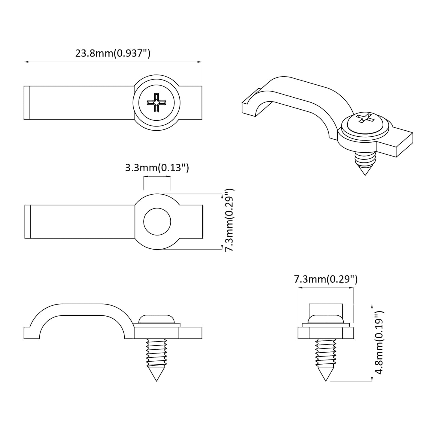 LED Juostos Klipai 2 pcs Skaidrus 2 x 1 x 0.5 cm