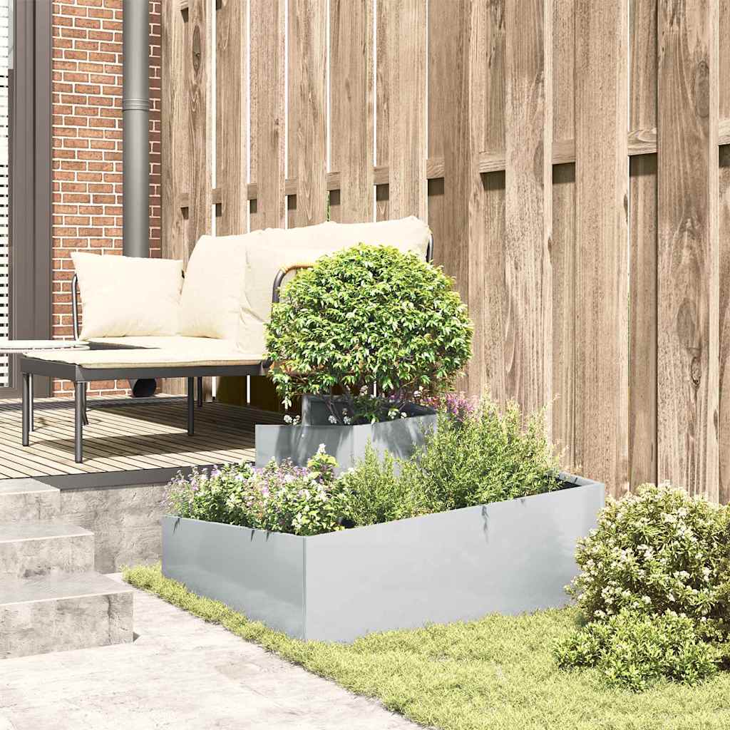 Sodo vazonas Sidabro 80 x 80 x 50 cm Cinkuota plienas