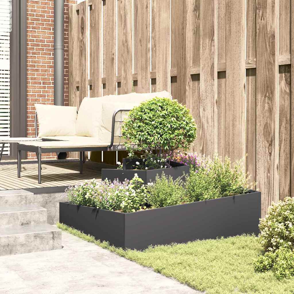 Sodo vazonas Juoda 100 x 100 x 50 cm Šaltai valcuotas plienas