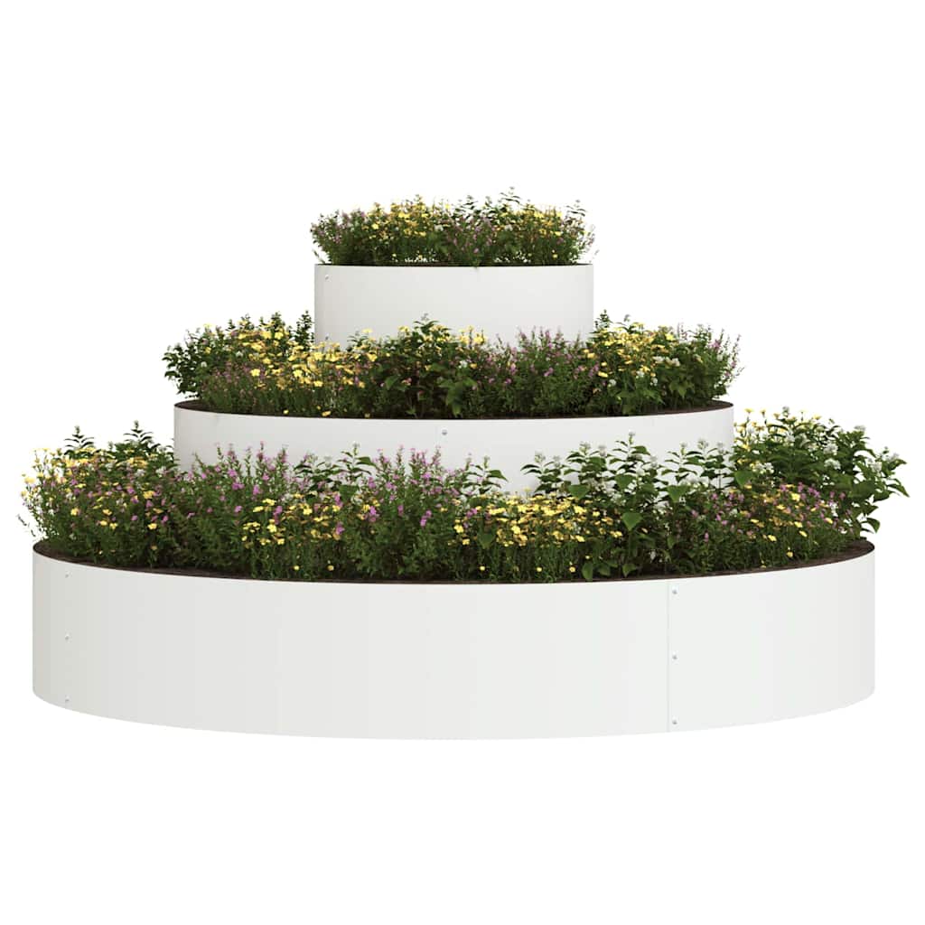 Sodo vazonas Balta 120 x 120 x 20 cm Šaltai valcuotas plienas