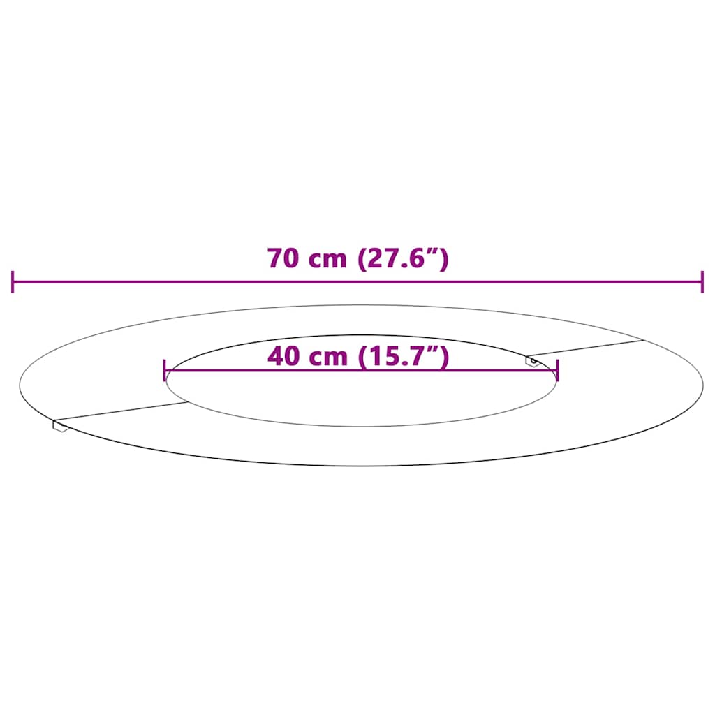 tinkamas plokščiam medžio žiedui Juoda Ø40 / 70 cm Plienas