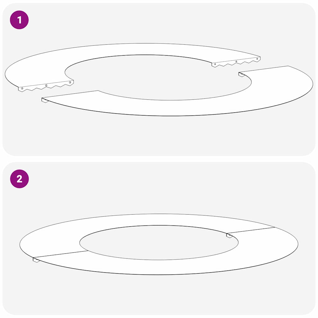 tinkamas plokštiems medžio žiedams 5 pcs Antracitas Ø40 / 70 cm
