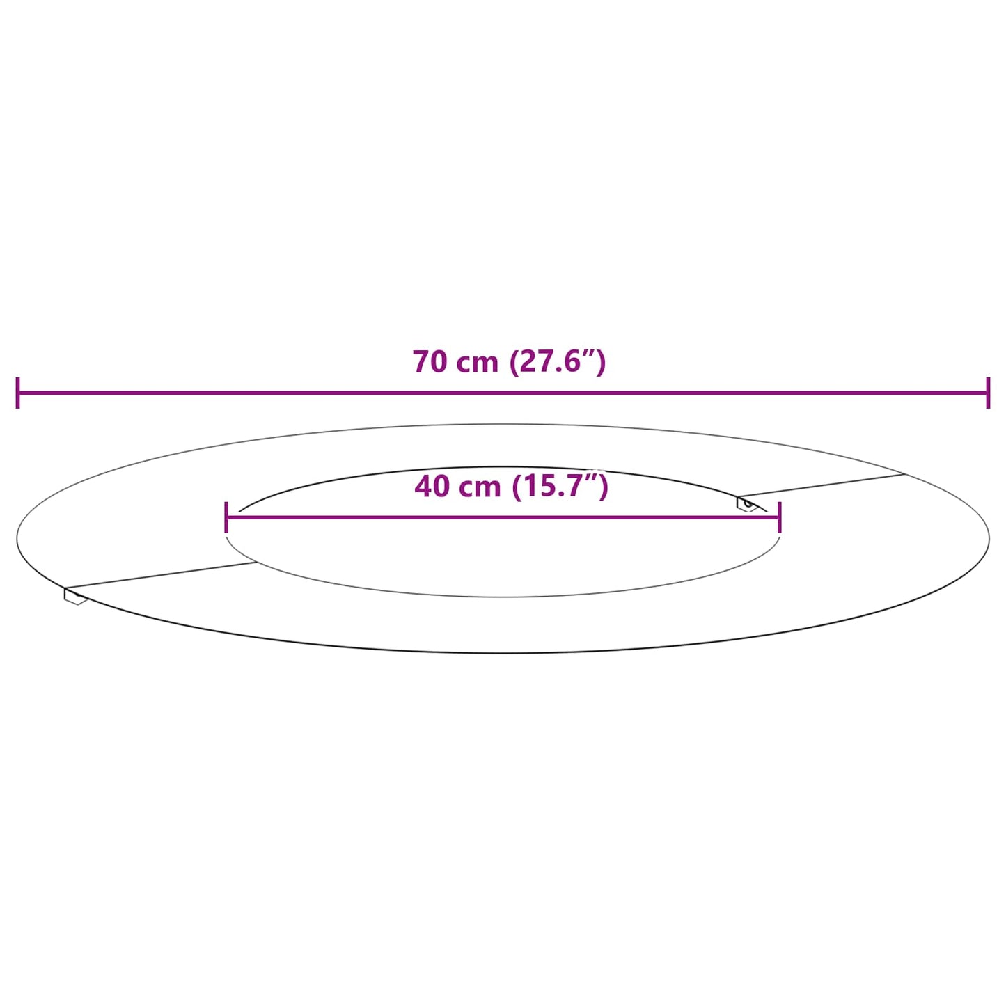 tinkamas plokštiems medžio žiedams 5 pcs Ruda Ø40 / 70 cm