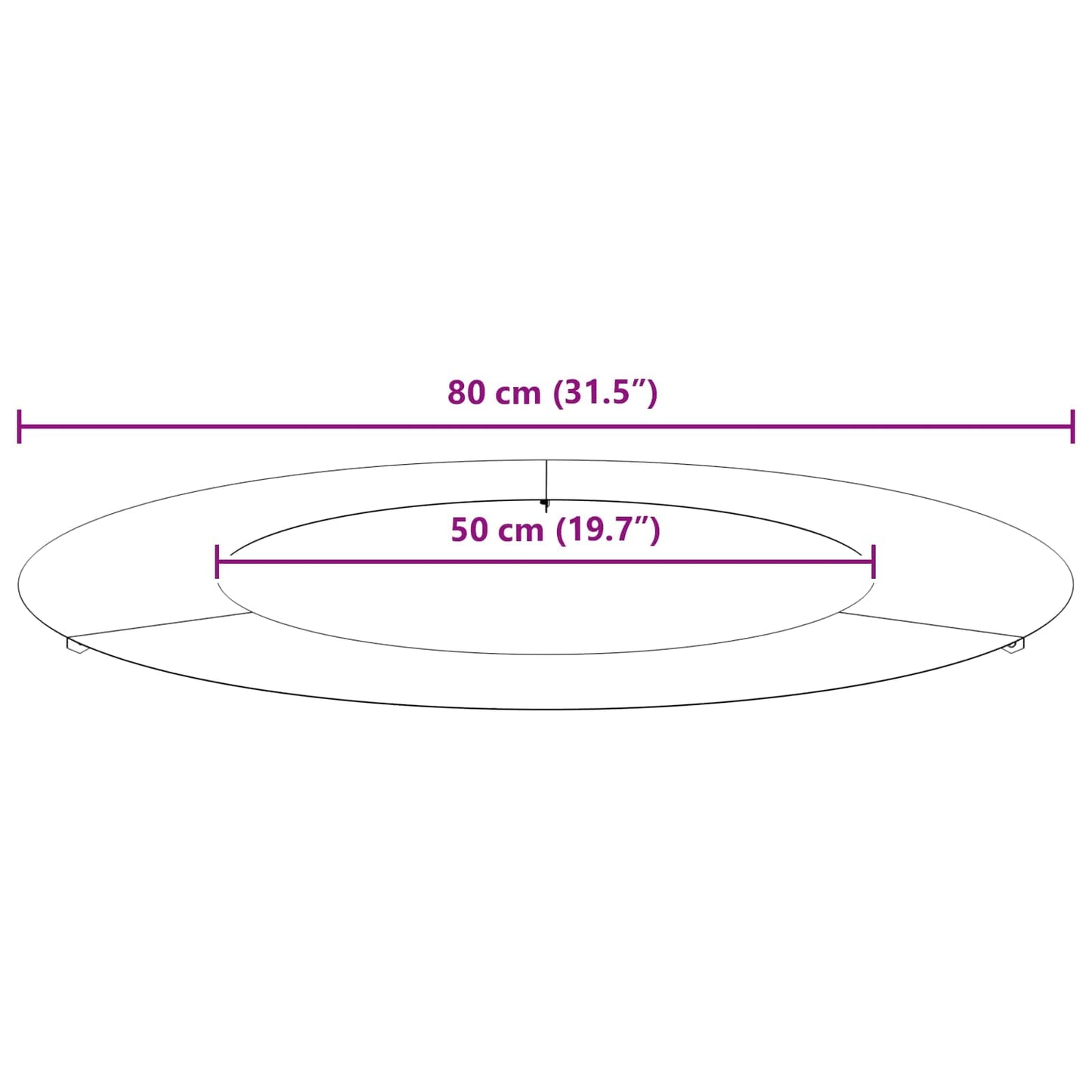 tinkamas plokštiems medžio žiedams 5 pcs Ruda Ø50 / 80 cm