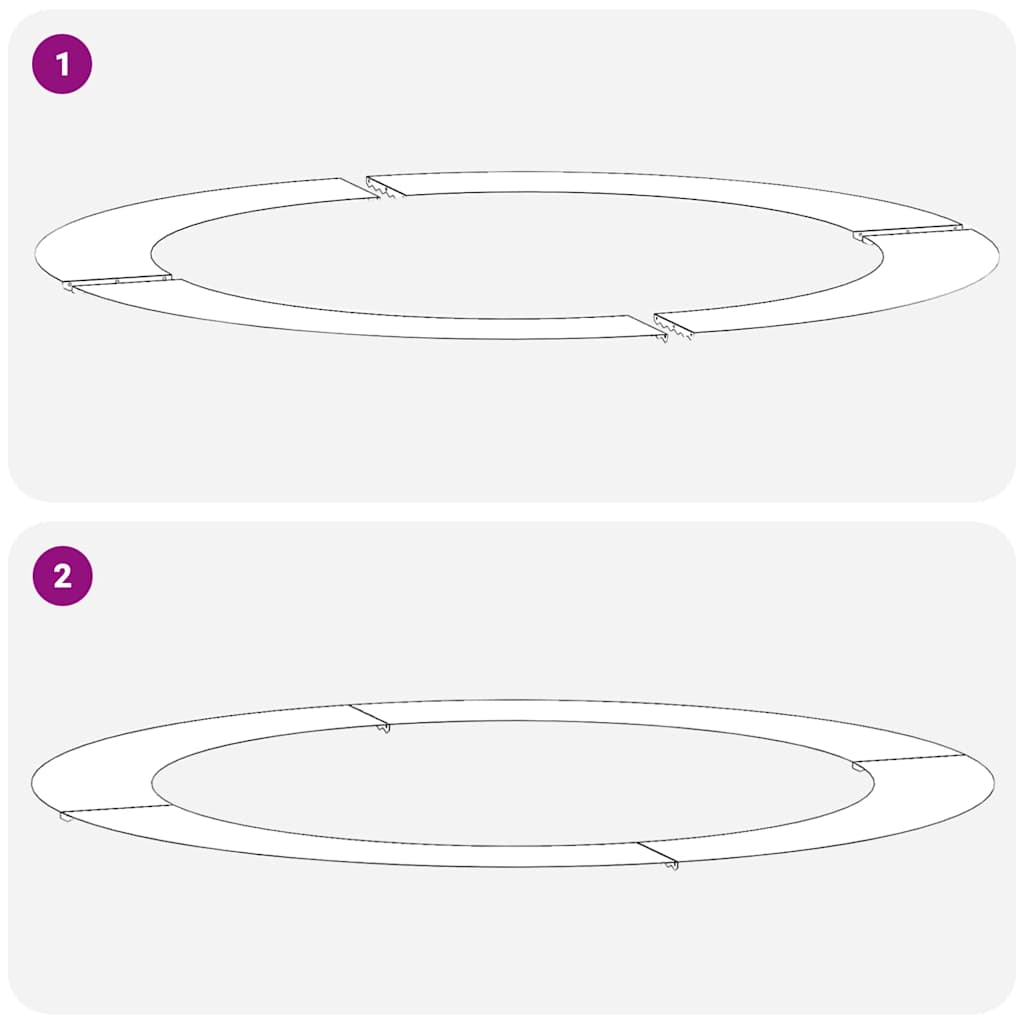 tinkamas plokštiems medžio žiedams 5 pcs Juoda Ø90 / 120 cm