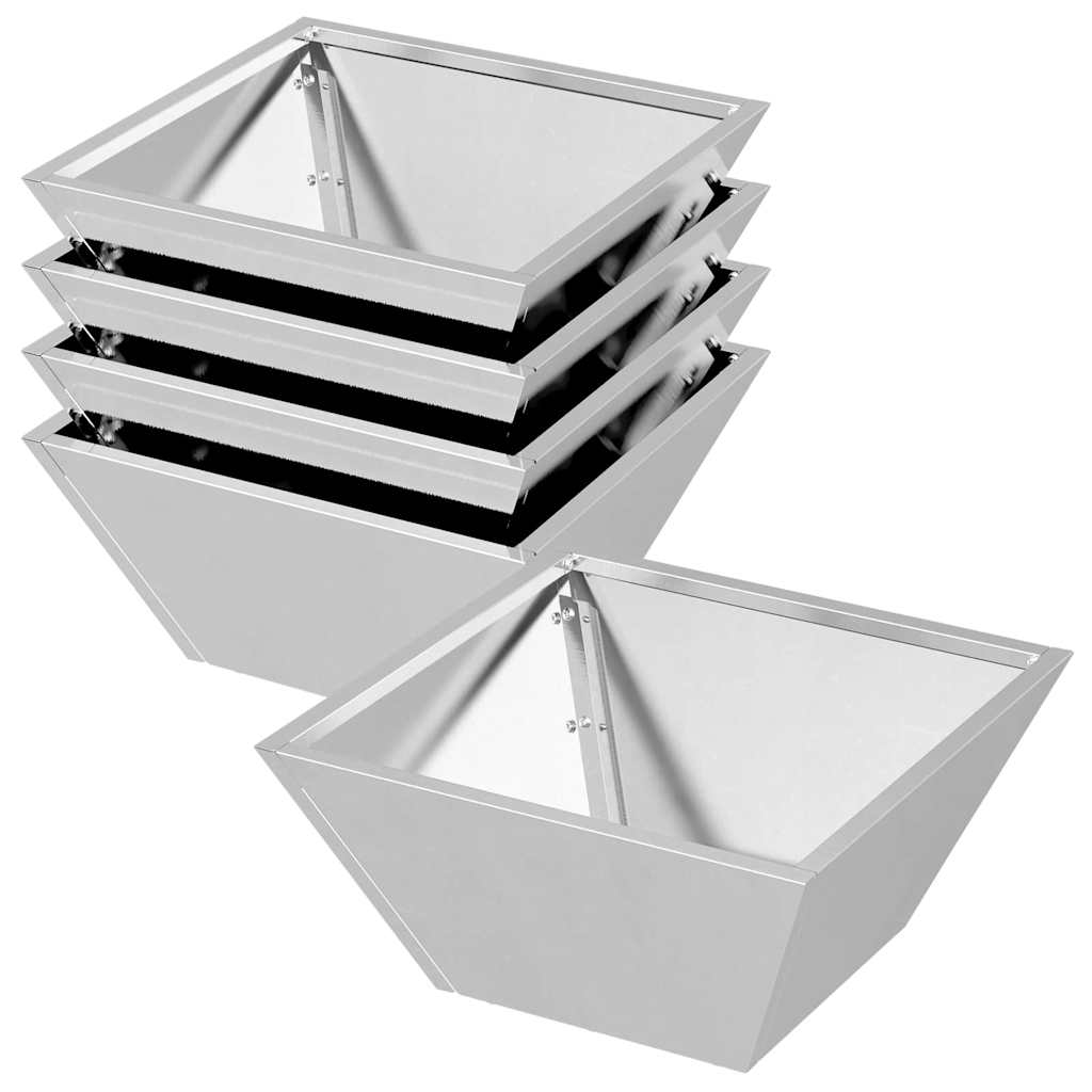 Sodo vazonas 5 pcs Sidabro 35 x 35 x 15 cm Nerūdijantis Plienas