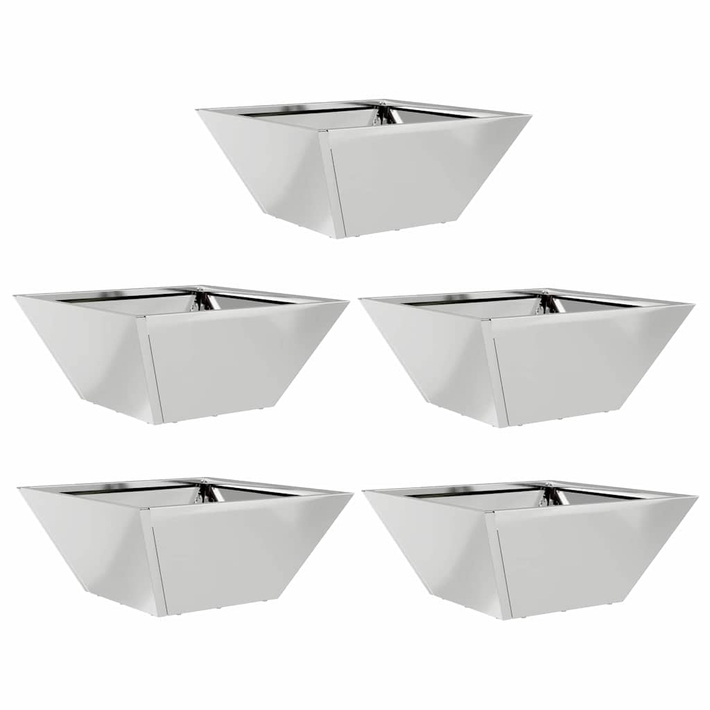 Sodo vazonas 5 pcs Sidabro 35 x 35 x 15 cm Cinkuota plienas