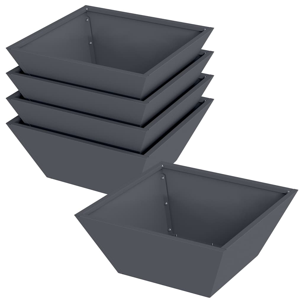 Sodo vazonas 5 pcs Antracitas 40 x 40 x 15 cm