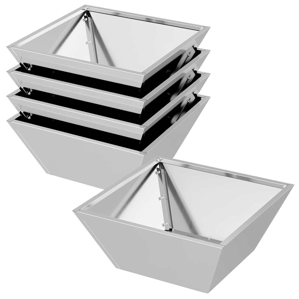 Sodo vazonas 5 pcs Sidabro 40 x 40 x 15 cm Cinkuota plienas