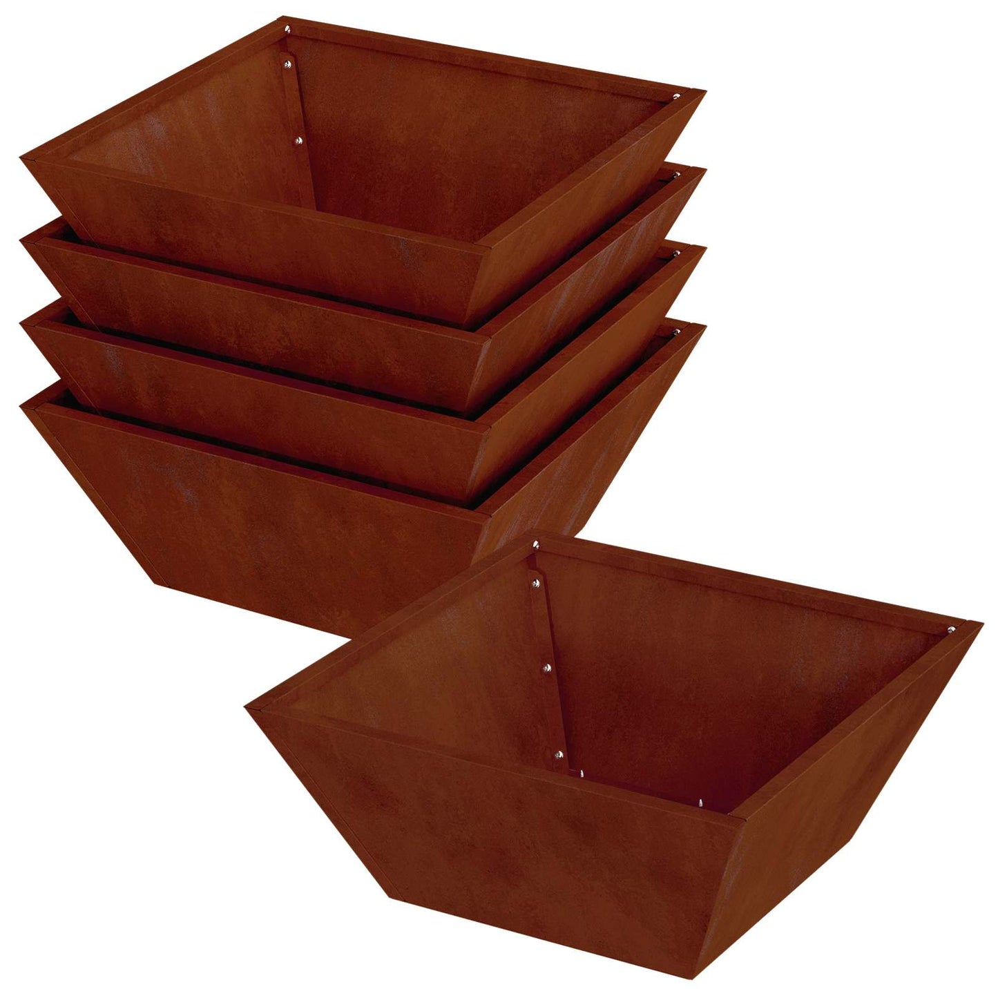 Sodo vazonas 5 pcs Rūdijanti 40 x 40 x 15 cm